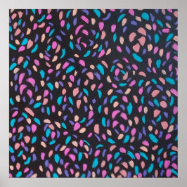 ミッドナイトフライトカラフルプリント ポスター