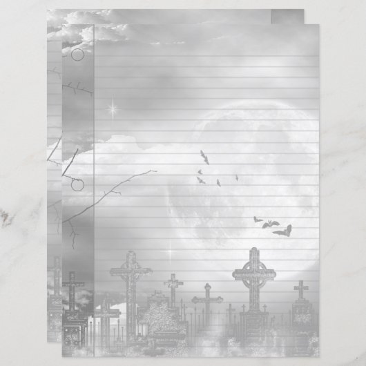 ミッドナイトフライトゴシック墓地ノート紙 (正面/裏面)