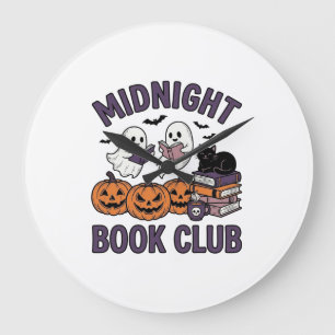 ミッドナイトブッククラブ ハロウィン リーディング デザイン_1 ラージ壁時計
