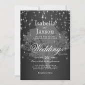 ミッドナイトブラックアンダーザスターズ結婚式招待状 招待状 (正面)