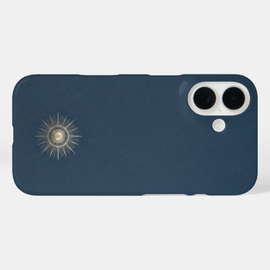 ミッドナイトブルーとシャンパンゴールドのセレスタルサンラグジュアリー Case-Mate iPhoneケース (裏面 (横))