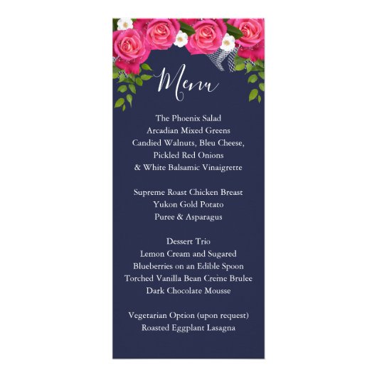 ミッドナイトブルーとピンクのバラ – メニュー (裏面)