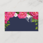 ミッドナイトブルーとピンクのバラ – 結婚のウェブサイト エンクロージャーカード (裏面)