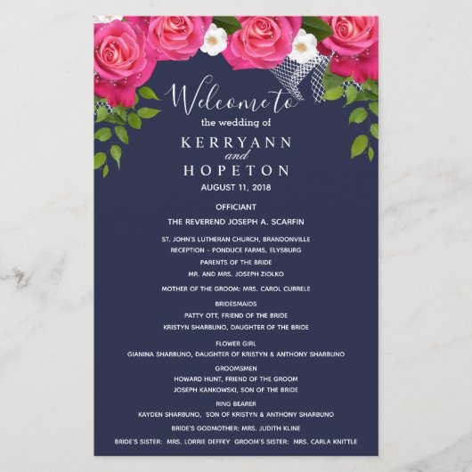 ミッドナイトブルーとピンクローズのプログラム (正面)