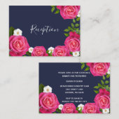 ミッドナイトブルーとピンクローズ結婚ズ – 披露宴 エンクロージャーカード (正面/裏面)