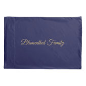 ミッドナイトブルーと金ゴールドへブルぺサック通り 枕カバー (裏面)