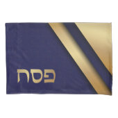 ミッドナイトブルーと金ゴールドへブルぺサック通り 枕カバー (正面)