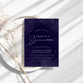 ミッドナイトブルーと金ゴールドシテリアキンセアニェラ 招待状