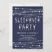 ミッドナイトブルーのお泊り誕生日パーティー 招待状 (正面)