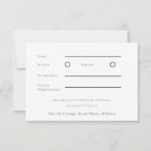 ミッドナイトブルーのアネモネ、結婚式の出欠確認 出欠カード (裏面)