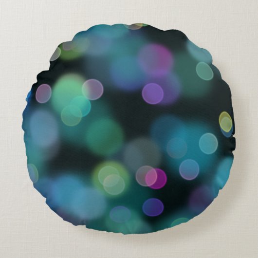 ミッドナイトブルーのクリスマストワイライトパターン ラウンドクッション (正面)