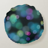 ミッドナイトブルーのクリスマストワイライトパターン ラウンドクッション (裏面)