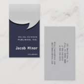 ミッドナイトブルーのフェイクフランネル吹き出し 名刺 (正面/裏面)