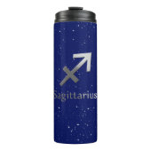 ミッドナイトブルーの射手座の〔占星術の〕十二宮図記号 タンブラー (正面)