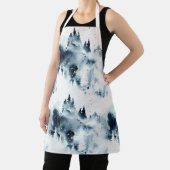 ミッドナイトブルーの森の水の色パターン エプロン (インサイチュ)