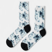 ミッドナイトブルーの森の水の色パターン ソックス (左)