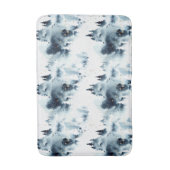 ミッドナイトブルーの森の水の色パターン バスマット (正面縦)