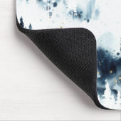 ミッドナイトブルーの森の水の色パターン マウスパッド (コーナー)