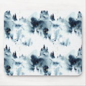 ミッドナイトブルーの森の水の色パターン マウスパッド (正面)