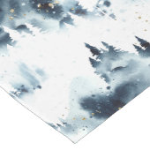 ミッドナイトブルーの森の水の色パターン ミディアムテーブルランナー (コーナー)