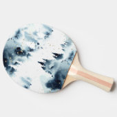 ミッドナイトブルーの森の水の色パターン 卓球ラケット (横)