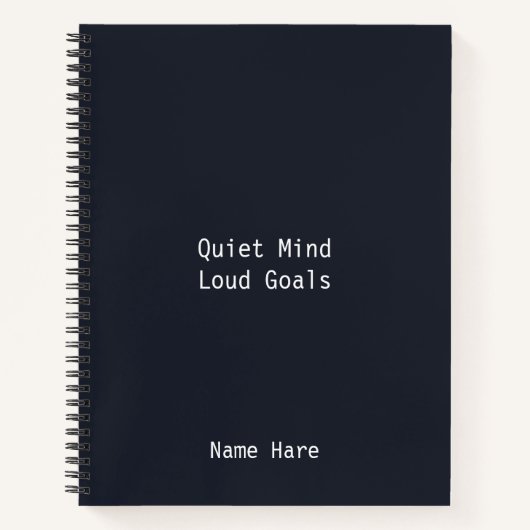 ミッドナイトブルーやる気を起こさせるノートブック – パーソナライズされた ノートブック (正面)