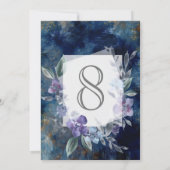 ミッドナイトブルーアネモネフローラ素朴美しい、 招待状 (裏面)