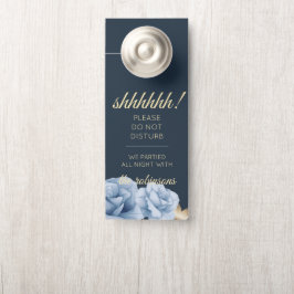 ミッドナイトブルーウェルカム/ドアハンガーを邪魔しない ドアノブサイン