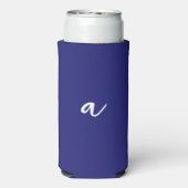 ミッドナイトブルーカラーミニマリストプレインモノグラム スリム缶クーラー (Seltzer裏面)