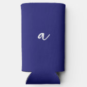 ミッドナイトブルーカラーミニマリストプレインモノグラム スリム缶クーラー (裏面)