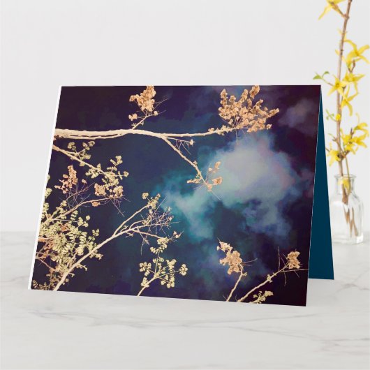 ミッドナイトブルーカード カード (黄色い花)