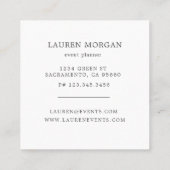 ミッドナイトブルークレセントムーンフローラ スクエア名刺 (裏面)