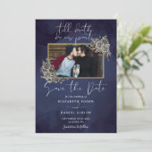 ミッドナイトブルーゴシックフローラ結婚写真 セーブザデート (スタンド正面)