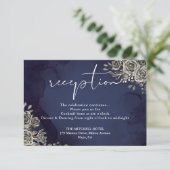ミッドナイトブルーゴシック式ウェディングレセプション エンクロージャーカード (スタンド正面)