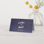 ミッドナイトブルーシナ結婚ル夜空 プレイスカード (裏面)