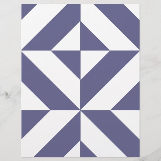 ミッドナイトブルージオメトリックデコキューブスクラップブック紙 (正面)