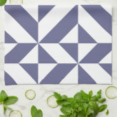 ミッドナイトブルージオメトリックデコキューブパターン キッチンタオル (折り畳み)