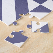 ミッドナイトブルージオメトリックデコキューブパターン ジグソーパズル (側面)