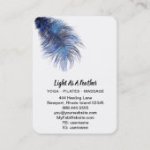 *~*ミッドナイトブルースカイコズミックフェザーボホティール(緑がかった色) 名刺 (裏面)