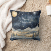 ミッドナイトブルースカイスターリーマウンテンファミリークリスマス クッション (ブランケット)