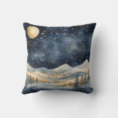 ミッドナイトブルースカイスターリーマウンテンファミリークリスマス クッション (裏面)