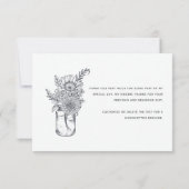 ミッドナイトブルースクリミニマルプトモダンブライダルシャワー サンキューカード (裏面)