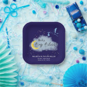 ミッドナイトブルースターライト男の赤ちゃんブリスストーク ペーパープレート (パーティー)