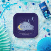 ミッドナイトブルースターライト男の赤ちゃんブリスストーク ペーパープレート (パーティー)