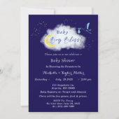 ミッドナイトブルースターライト男の赤ちゃんブリスストーク 招待状 (正面)