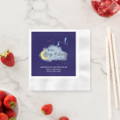 ミッドナイトブルースターライト男の赤ちゃんブリスストーク 縁ありカクテルナプキン (インサイチュ)