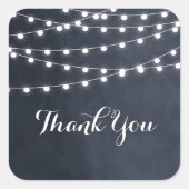 ミッドナイトブルーストリングライトサンキューステッカー ラウンドシール (正面)