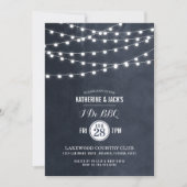 ミッドナイトブルーストリングライトI do BBQ招待状 招待状 (正面)