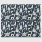 ミッドナイトブルースノーウィーヴィレッジ ラッピングペーパー (フラット)
