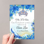 ミッドナイトブルースリッパアンドクラウンキンセニェラ招待状 アクリル招待状 (インサイチュ (ポータブル))